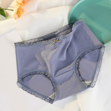 

nsendm Women Solid Mid Waist Seamless Comfortable Cotton Cotton Crotch Briefs Ladies Workout Underwear Underpants D Medium