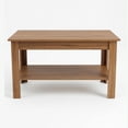 thumbnail image 2 of Mesa de Centro Dual-Level Nature Minimalista Natural con Doble Nivel y Soporte de Madera Sólida - LEMICH, 2 of 7
