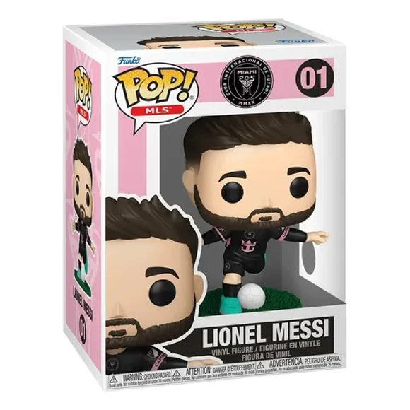 Epic Collectibles Pop Soccer - Figura de vinilo Lionel Messi Inter-Miami con protector de caja compatible con Funko