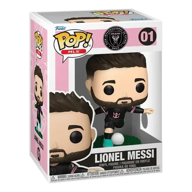 Epic Collectibles Pop Soccer - Figura de vinilo Lionel Messi Inter-Miami con protector de caja compatible con Funko