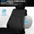thumbnail image 5 of FLORAY 9-Piece Car Seat Covers Full Set - Airbag Safe, Thickened Quilted Cloth, Machine Washable - Universal Fit for Cars, SUVs & Trucks (Solid Rear Bench), Black, 5 of 8