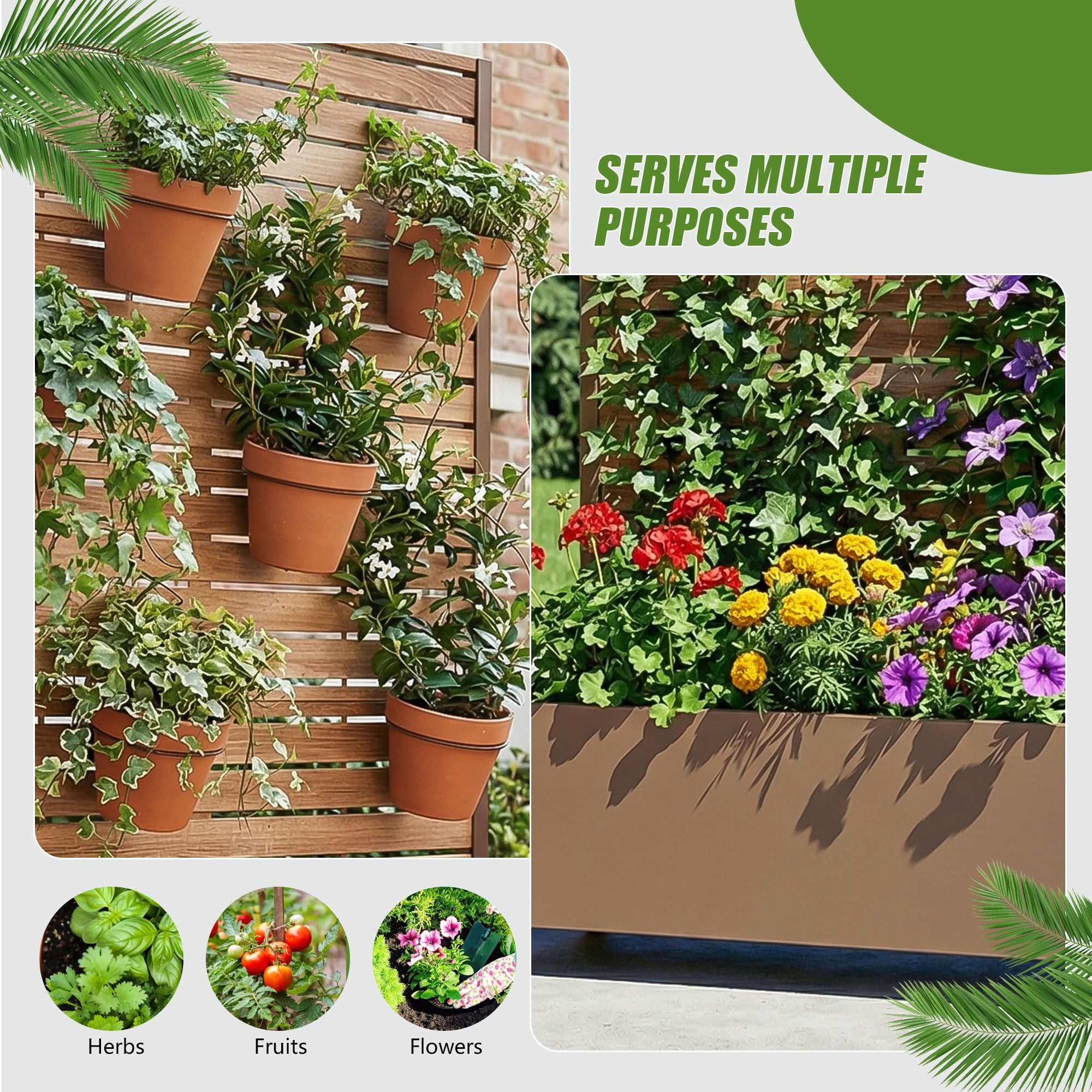 MAYEERTY 72*35in Outdoor Metal Planter Box, Heavy Gauge Metal Planter, Outdoor Raised Planter Box for Balcony, Garden, Yard