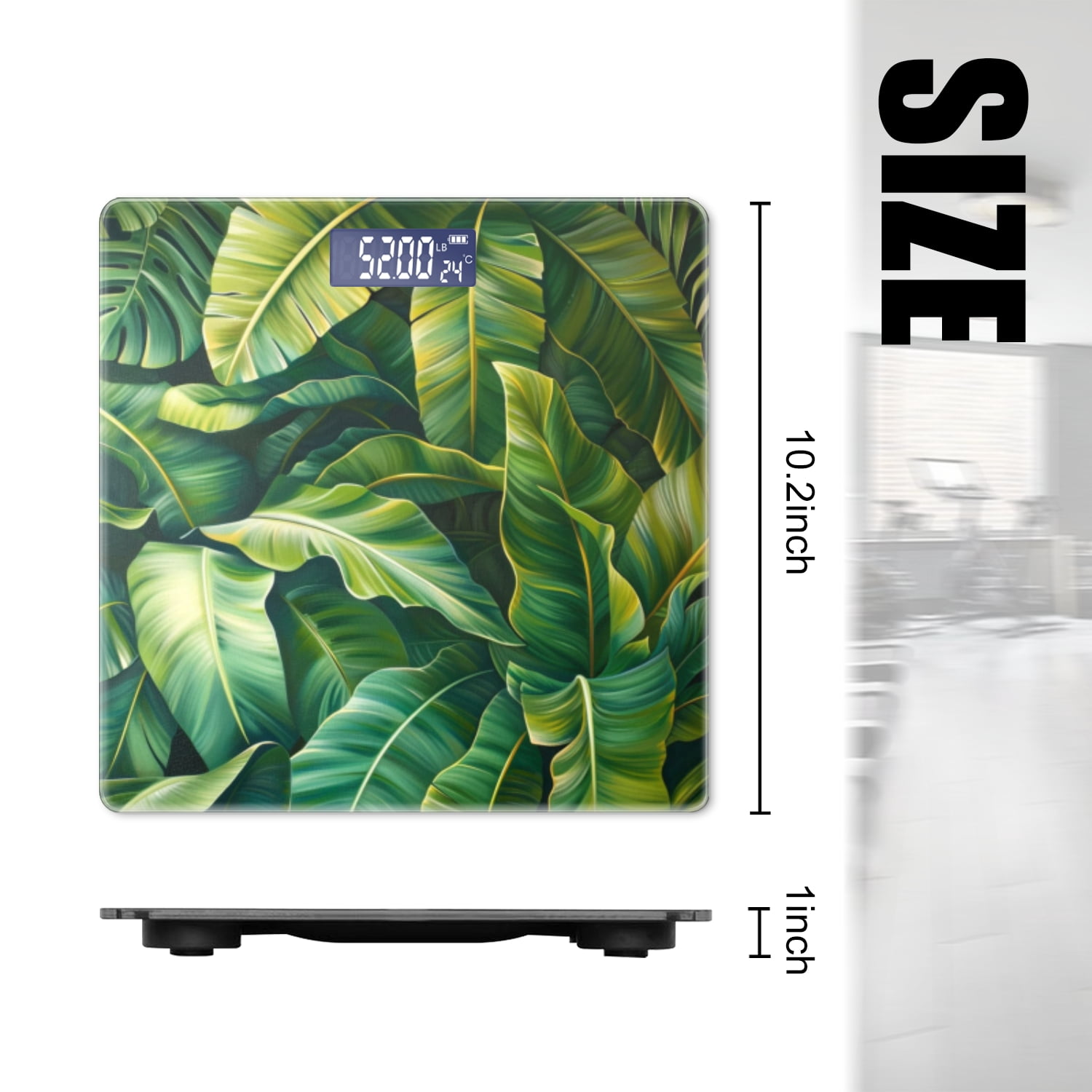 Bathroom Scale, Highly Accurate Digital Body Scale,Precisely Measures Weight up to 400 lbs-Oil Painting Of Banana Leaves