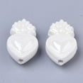 thumbnail image 2 of Handmade Porcelain Beads Bright Glazed Porcelain style Heart White 16x10.5x6.5mm Hole: 1.2mm, 2 of 2