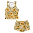 thumbnail image 4 of Xoenoiee Sunflower Flower Print Tankini Swimsuits for Girls Swim Sets Two Piece Blouson Swim Tank Top with Shorts Modest Round Neck Bathing Suits, 6-7 Years, 4 of 7