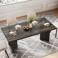 thumbnail image 6 of Finmind 63" Dining Room Table for 4-6, Woood Rustic Dinner Table for Kitchen, Gray, 6 of 8