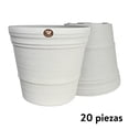 thumbnail image 1 of Kit 20 Macetas redondas de plástico La Ardilla para exterior e Interior (Blanco), 1 of 4