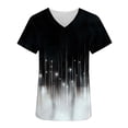 thumbnail image 4 of Yxbdin Scrub Tops womem Loose Fit Tunic Short Sleeve Nursing Uniforms Gradient Graphic Scrub Shirts Medical Nurse Shirts with Pockets White M, 4 of 5