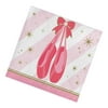 Twinkle Toes Ballerina Party Paper Beverage Napkins, 5" X 5", Pink
