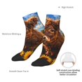 thumbnail image 4 of Uemuo Cloud Sky Sunflower Cow Printed Crew Socks, Moisture-Wicking Socks, Athletic Socks for Men Breathable Cushion Socks Casual Sport Socks for Running Traveling, 4 of 6