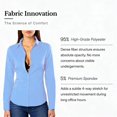 thumbnail image 3 of Women Regular‑Fit Long‑Sleeve Button‑Up Office Blouse, Versatile Neutral‑Tone Work and Daily Tops, 3 of 18