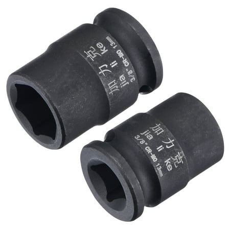 

Uxcell 3/8 Drive by 13mm 6-Point Impact Shallow Socket CR-MO Metric Sizes 2 Pack