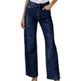 thumbnail image 2 of Sparkly Jeans for Women Glitter Rhinestone High Waisted Straight Leg Bootcut Denim Pants with Pockets Clubwear Streetwear, 2 of 6