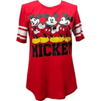 Disney Mickey Mouse Three Junior Football Tee, S-3XL (Women's)
