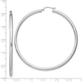 thumbnail image 3 of 925 Sterling Silver Rhodium-plated 3mm Round Hoop Earrings; for Adults and Teens; for Women and Men, 3 of 3