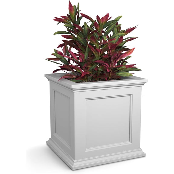 5825W Fairfield Patio Planter, White, 20-Inch