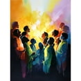 thumbnail image 1 of Choir Women Singing by Bonfire Modern Rainbow Colour Watercolour Painting Unframed Wall Art Print Poster Home Decor Premium, 1 of 4