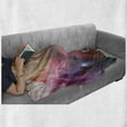 thumbnail image 6 of Outer Space Soft Flannel Fleece Blanket, Unknown Frozen Planet in a Star Field with Circular Nebula Fog Galactic Energy Image, Cozy Plush for Indoor and Outdoor Use, 70" x 90", Pink, by Ambesonne, 6 of 6