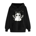 thumbnail image 4 of GaThRRgYP Winter Sweatshirt Ladies,Women Long-sleeved Hooded Pocket Halloween Printed Casual Loose Sweatshirt Black XL, 4 of 4