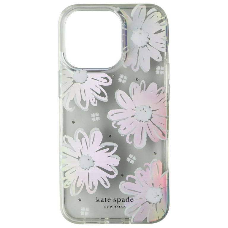 kate spade new york Protective Hardshell Case for iPhone 12 & iPhone 12 Pro  - Daisy Iridescent Foil/White/Clear/Gems