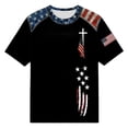thumbnail image 4 of WAYUTE Womens T-Shirts Us National Flag Pattern Short Sleeve Crew Neck Celebrate America'S 250Th Anniversary For 4Th Of July Outdoor Activities Breathable Tops,Black,L, 4 of 4