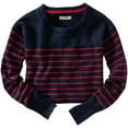 thumbnail image 2 of Aeropostale Womens Long Sleeve Opposite Stripe Knit Sweater, Blue, Juniors, X-Small, 2 of 2