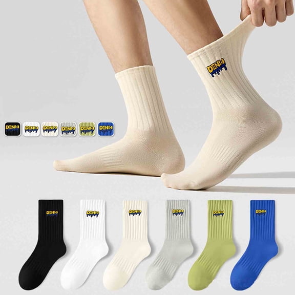 SGFCWSX Mens Cotton Socks,Antimicrobial Breathable Moisture Wicking Performance Socks Beige Free Size