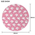 thumbnail image 6 of Pink Halloween Ghosts Round Tablecloth 60"x60",Wrinkle Wipeable Table Cloth for Kitchen Dining Room Picnic Patio Party, 6 of 6