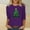 Purple, variant on asdoklhq Christmas Sweaters for Women Ladies' Casual Christmas Print Round Neck Three Quarter Sleeve 3/4 Sleeve T-shirt Loose Top Green 2X