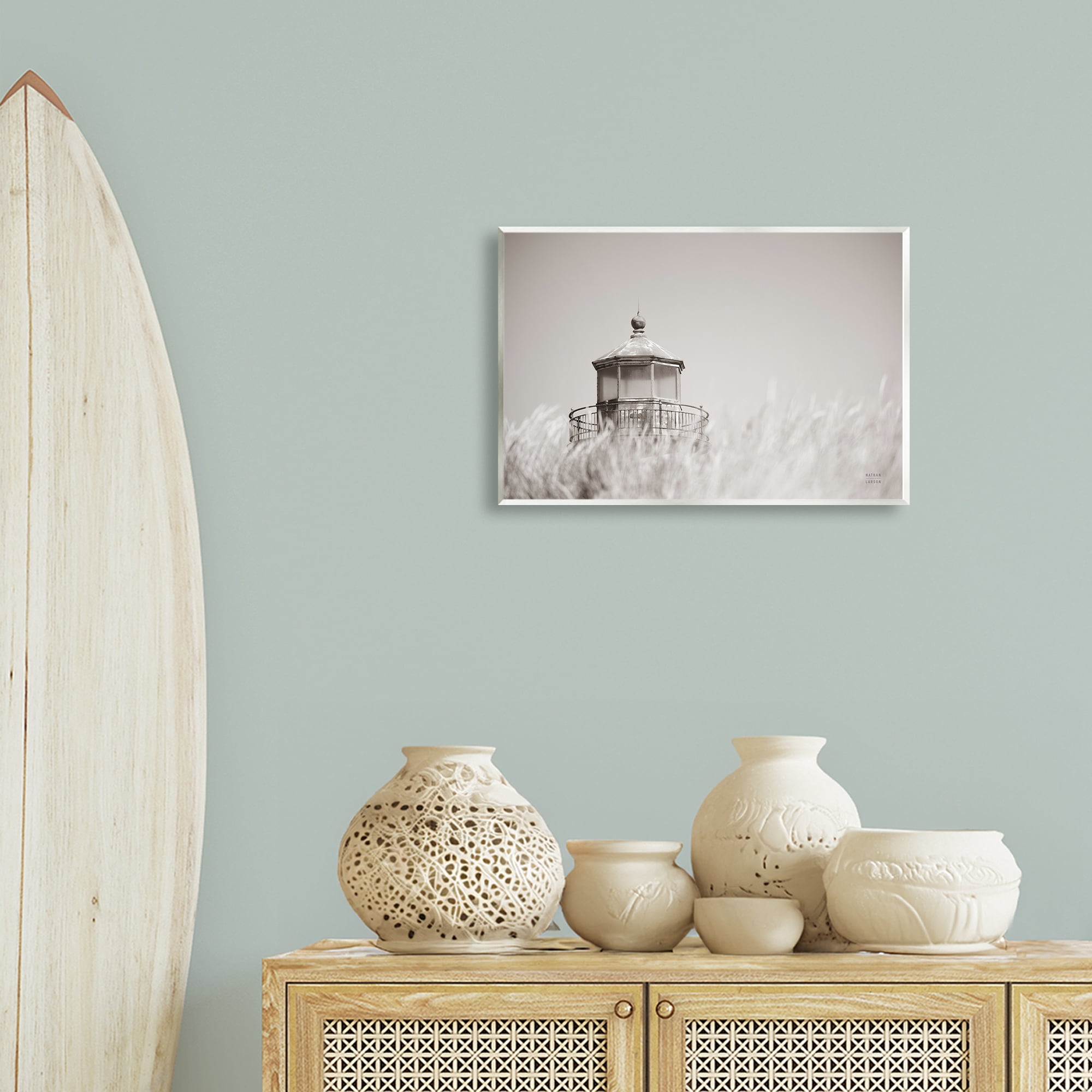 Stupell Industries Swaying Reeds & Lighthouse Landscape Photography Unframed Art Print Wall Art, 19 x 13