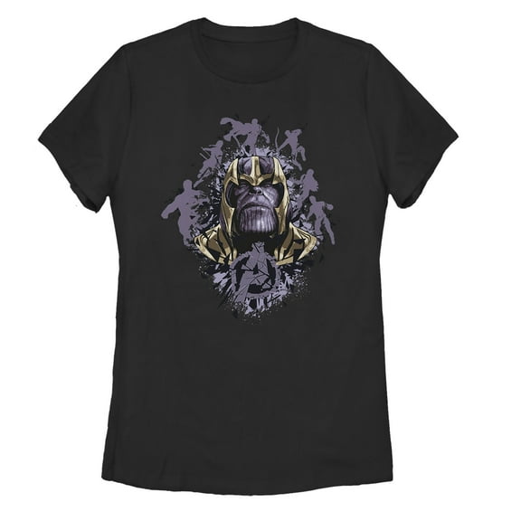 Women's Marvel Avengers: Endgame Thanos Inkblot Frame  Graphic Tee Black Small