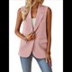 thumbnail image 2 of Chaleco Sin Mangas de Verano para Mujer, Estilo Informal, para Oficina, con Bolsillos. Rosa L, 2 of 9