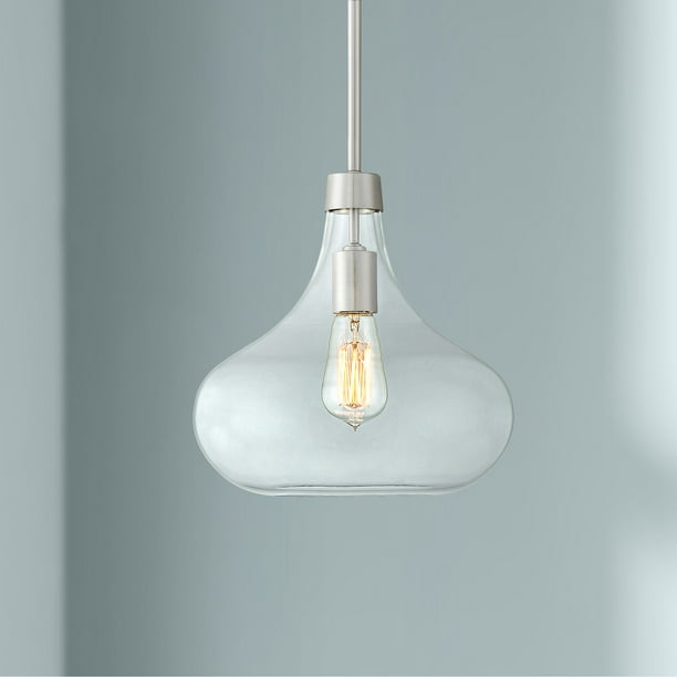 Brushed Nickel Mini Pendant Light, How To Clean Clear Glass Light Fixtures
