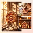 thumbnail image 3 of Racsoh Wooden Thanksgiving Hanging Ornament, House Shaped DIY Diamond Art Kit, Handmade Fall Craft Decoration, for Home Wall Door Tabletop (B), 3 of 5
