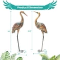 thumbnail image 2 of Spaco Crane Garden Statues Standing Metal Crane Sculptures Bird Set of 2, Crane Sculptures Bird, Full Crane Statue Set for Outdoor as Garden, Patio, Brown, 2 of 6