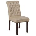 thumbnail image 3 of Emma + Oliver Beige LeatherSoft Parsons Chair with Rolled Back & Nail Trim, 3 of 14