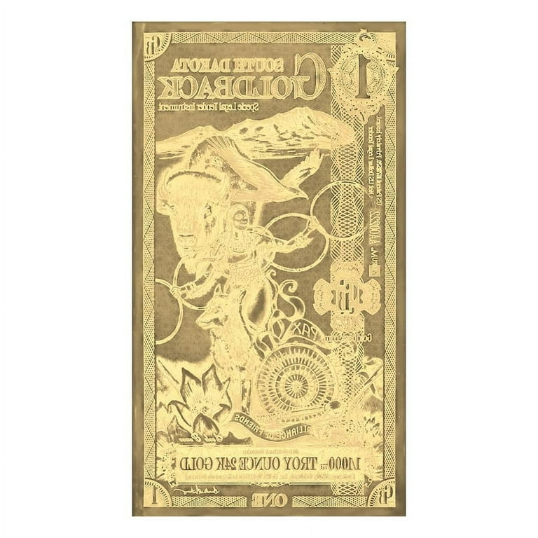 Goldback South Dakota 1/1000 oz 24K Gold Foil Aurum Note with