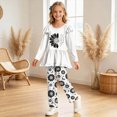 thumbnail image 2 of KPOPLK Toddler Girl Clothes 2-12Years Fall Outfits Girls 2Pcs Long Sleeve Ruffle Shirt and Loose Fit Pant Outwear,Size 11-12 Years, 2 of 6