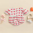 thumbnail image 3 of AMERTEER Bébé Fille Été Romper Manches Courtes Coeur Saint Valentin Romper Tenue Rouge 18-24 Mois, 3 of 8