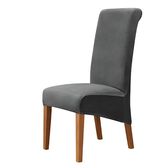 AUQ 2026 New Velvet Large Dining Chair Cover Xl Size Slipcover for Chairs Long Back Kitchen Chair Covers Elastic Seat Cover Chair Covers for Dining Chairs