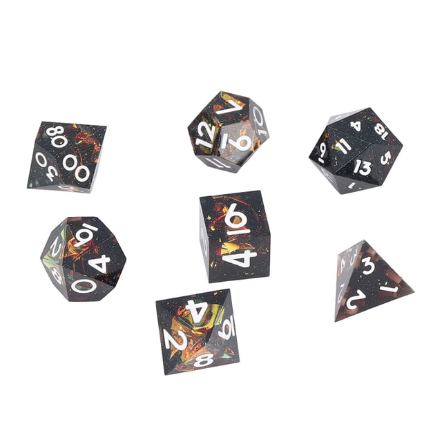 Resin Dice Set, Anti Scratches Smooth Rotation Card Games Dice Smooth Resin Crystal With Storage Box For Table Games