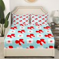 thumbnail image 3 of Erosebridal Cute Bow Tie Full Sheet Sets,Geometric Buffalo Bedding Full Size,Blue Red Bed Sheets Set Full Size,Ultra Soft Kawaii Bedroom Decoration,4pcs, 3 of 7