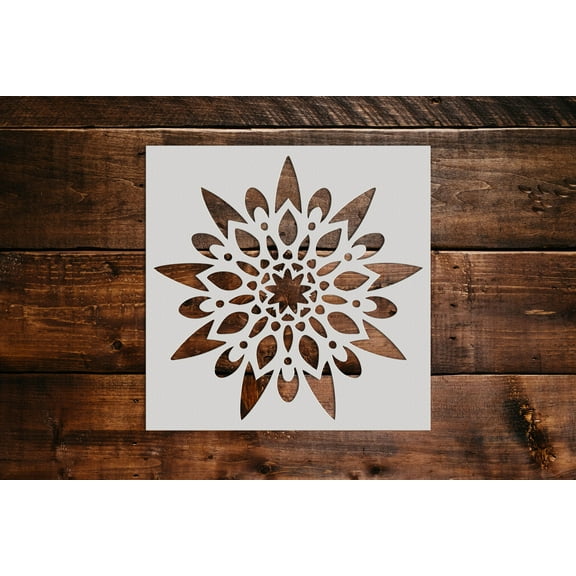 Sunburst Mandala Stencil - Art and Wall Stencils (6"x6")