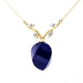 thumbnail image 2 of Galaxy Gold 14K Yellow Gold Natural Diamonds and Large Twisted Briolette Sapphire Pendant Necklace - September Birthstone - Truth & Nobility - 16" to 24" - Fine Jewelry for Women, 2 of 5