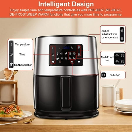 

New 6.3 Quart 10-in-1 Smart Electric Air Fryer Hot Airfryer Oven Oilless Cooker