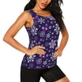 thumbnail image 2 of Lsque Christmas Purple Snowflakes Printed Workout Tank Tops for Women, Athletic Sports Tank Tops, Compression Sleeveless Dry Fit Shirts,Sleeveless Yoga Shirt-Small, 2 of 9