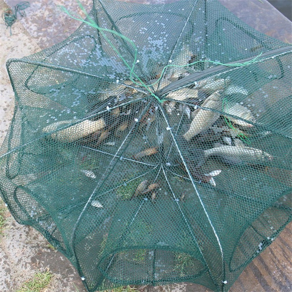Folded Fish Network Portable Automatic Fishing Shrimp Trap Fishing Net Fish Shrimp Minnow Crab Baits Cast Mesh Trap 