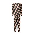 thumbnail image 5 of Wuceii Christmas Pajamas Family Matching Set - 2 piece Cute Black Santa Claus Print Long Sleeve Top & Pants Pajamas, Holiday Movie Night Loungewear Jumpsuit for Christmas Eve for M Pjs, 5 of 6