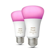Philips Hue White and Color Ambiance A19 Bluetooth 75-Watts Smart LED Bulbs (2-Pack), White