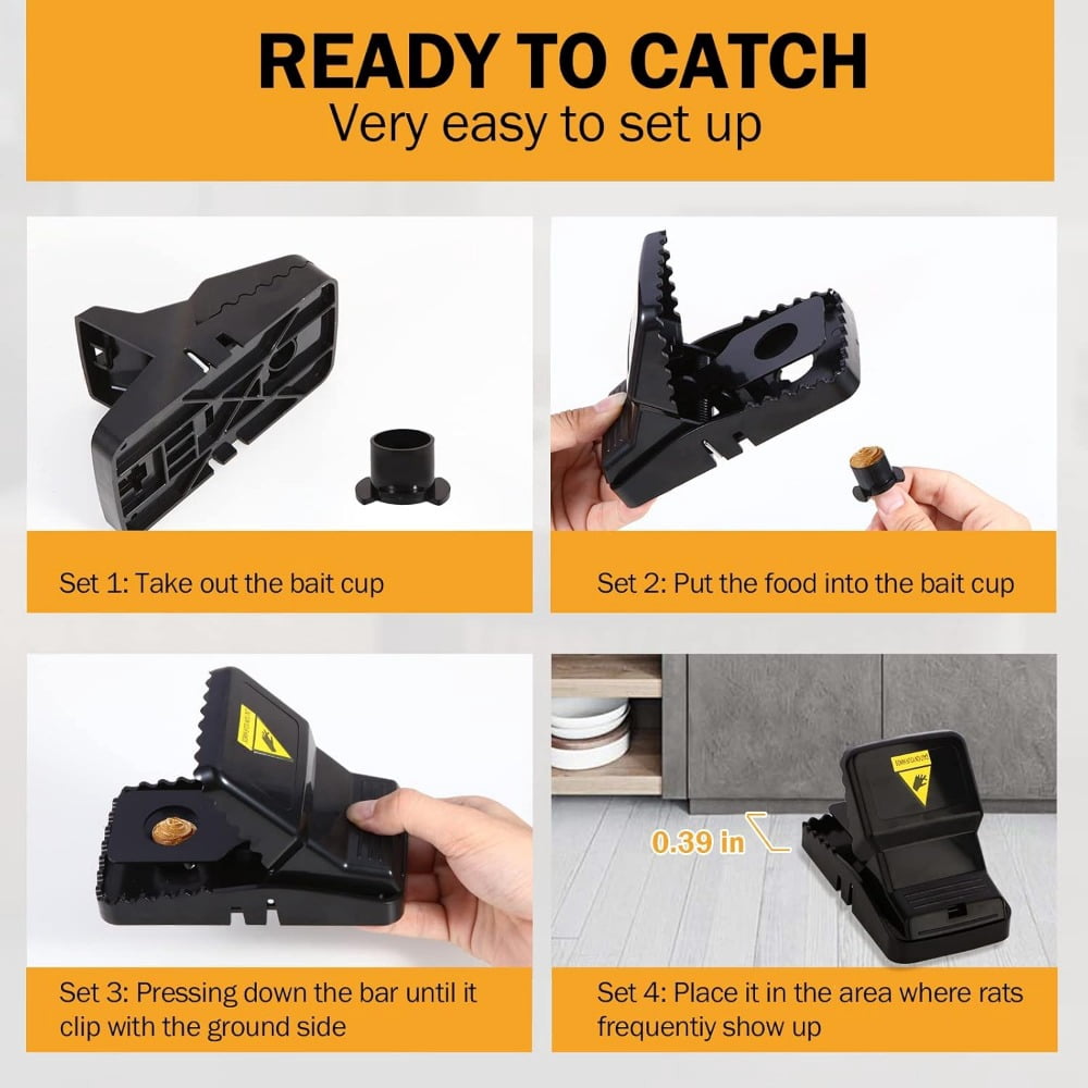 Mouse Traps, Mice Traps for House, Small Mice Trap Indoor Quick Effective Sanitary Safe Mousetrap Catcher for Family and Pet - 6 Pack, (M01-6Pack)
